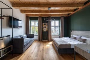 Отель Oysters&Bubbles Gastro Hotel. Rynok square. Улучшенный двухместный большой с видом на город 2+2 4